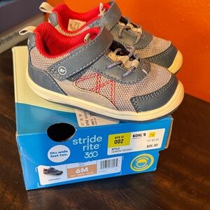 Stride Rite Gray and Red Kids Sneakers toddler
